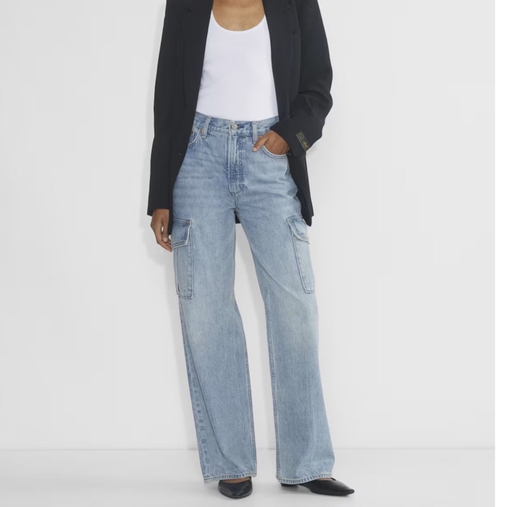 Denim Forum The Farrah Hi-Rise Cargo Jeans